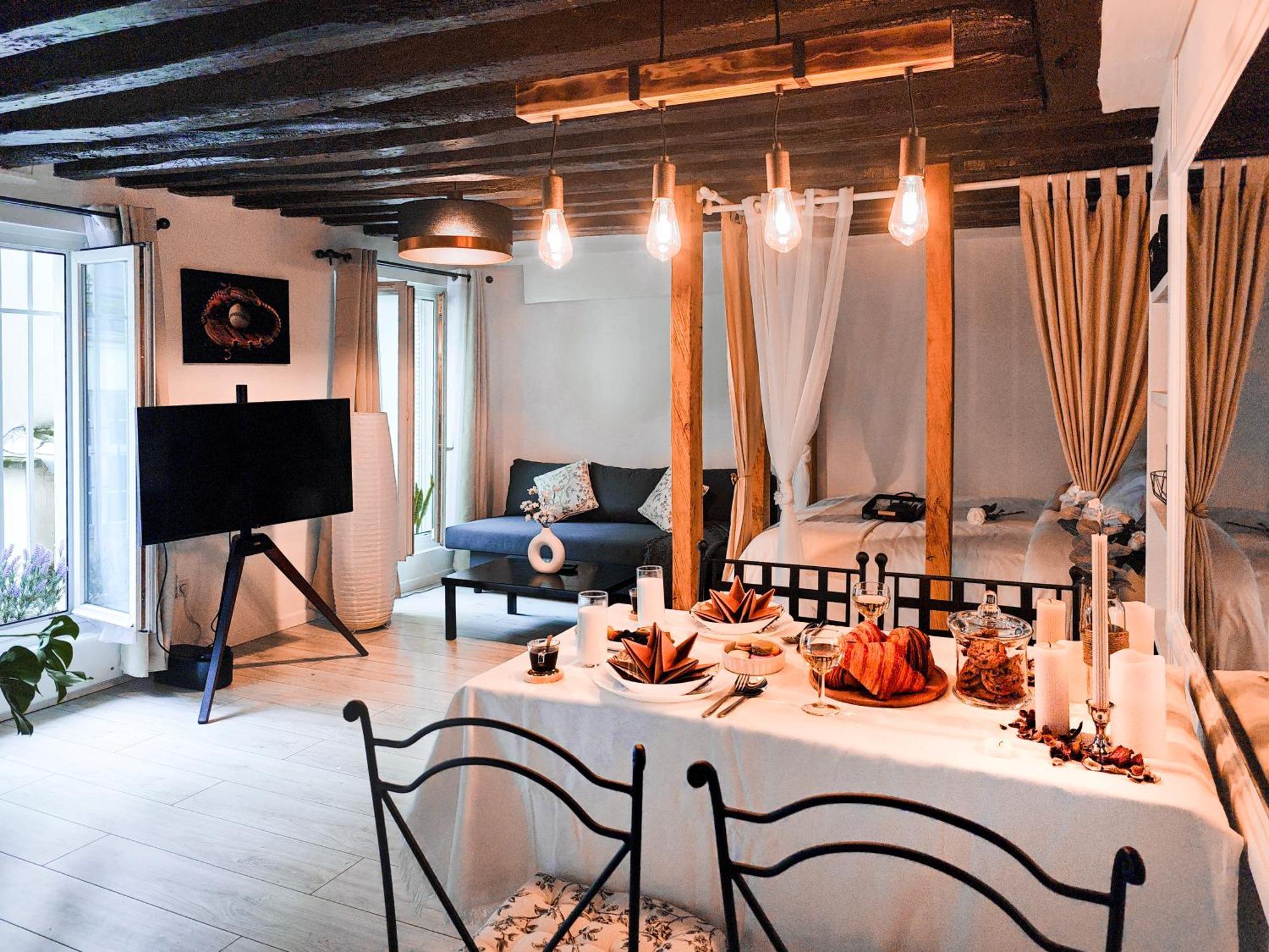 Rustic Charm&dreamhome 40m2 In The Heart Of Paris, Near Pompidou And Notre-dame, Subway 4,8,9 Honeymoon Favourite Appartement Paris